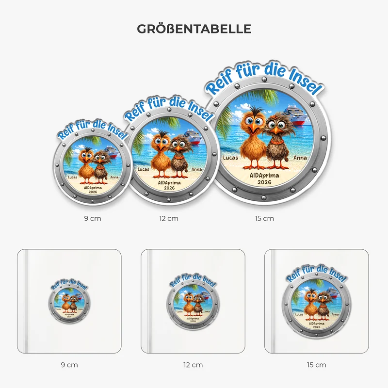 Meerweh - Personalisierte Geschenke Paar | Acryl Magnet Bullauge