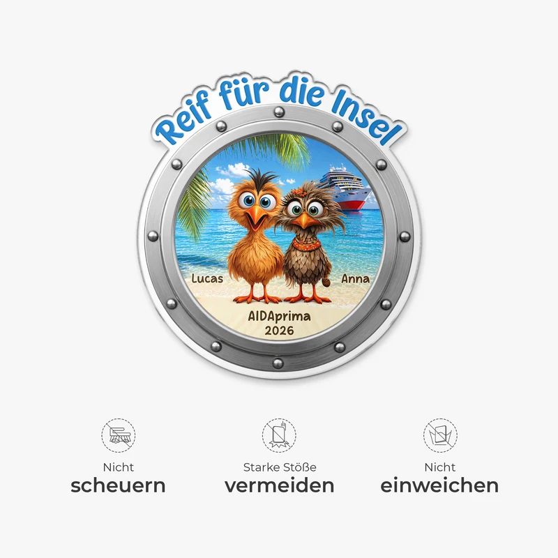 Meerweh - Personalisierte Geschenke Paar | Acryl Magnet Bullauge