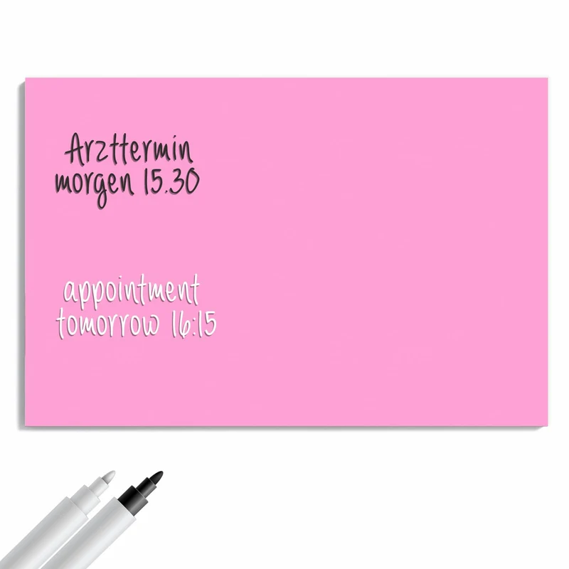 Metall Magnettafel - Rosa Hintergrund