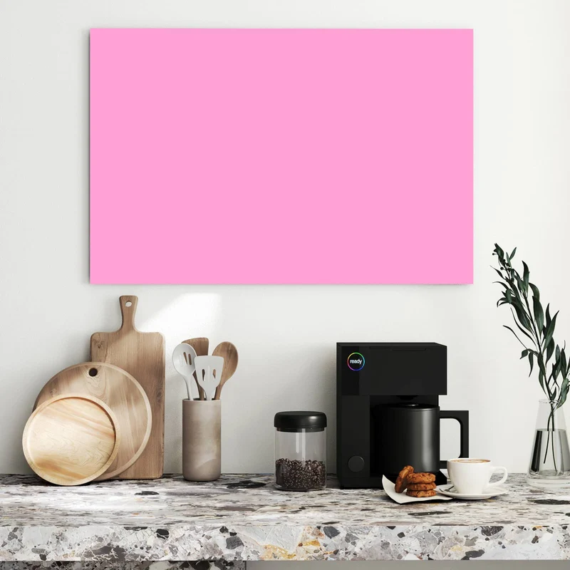 Metall Magnettafel - Rosa Hintergrund