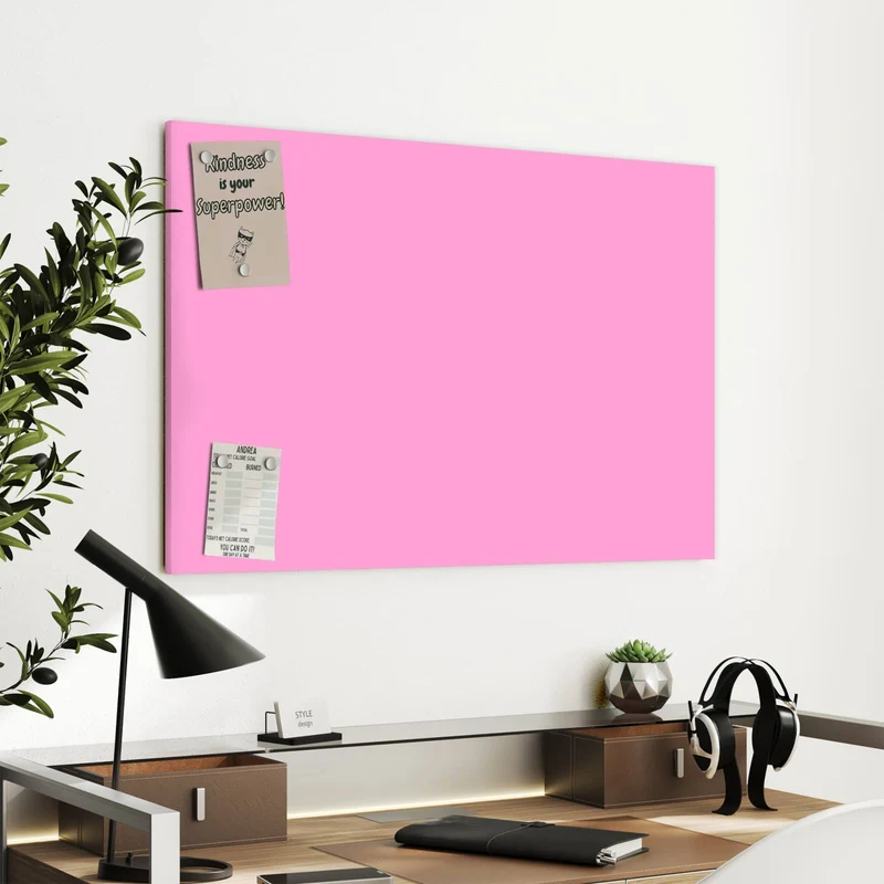 Metall Magnettafel - Rosa Hintergrund