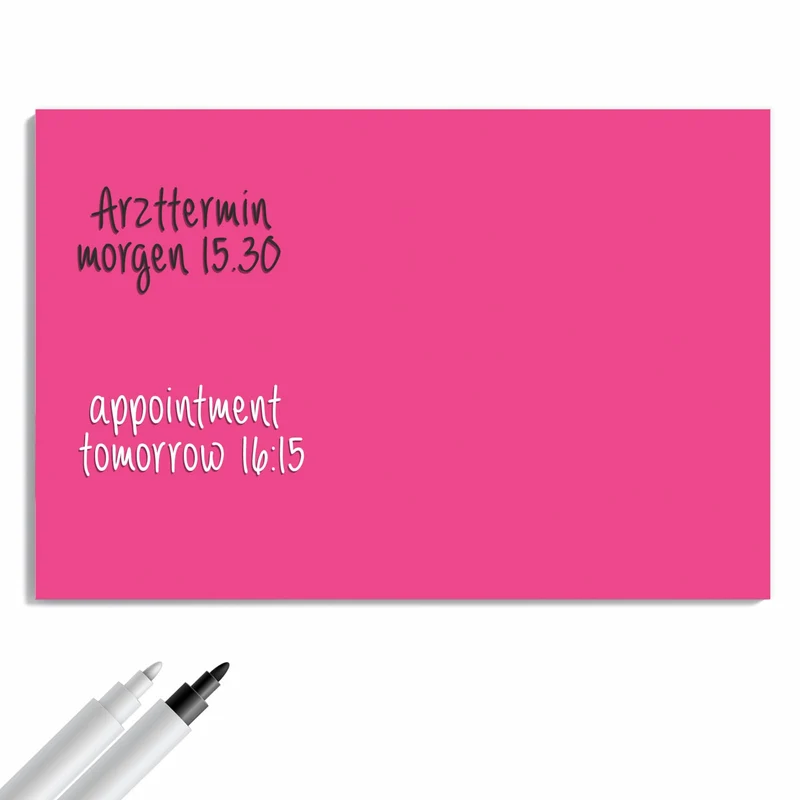 Metall Magnettafel - Pinker Hintergrund