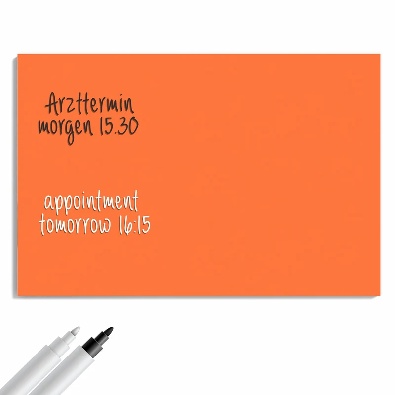 Metall Magnettafel - Korallenorange