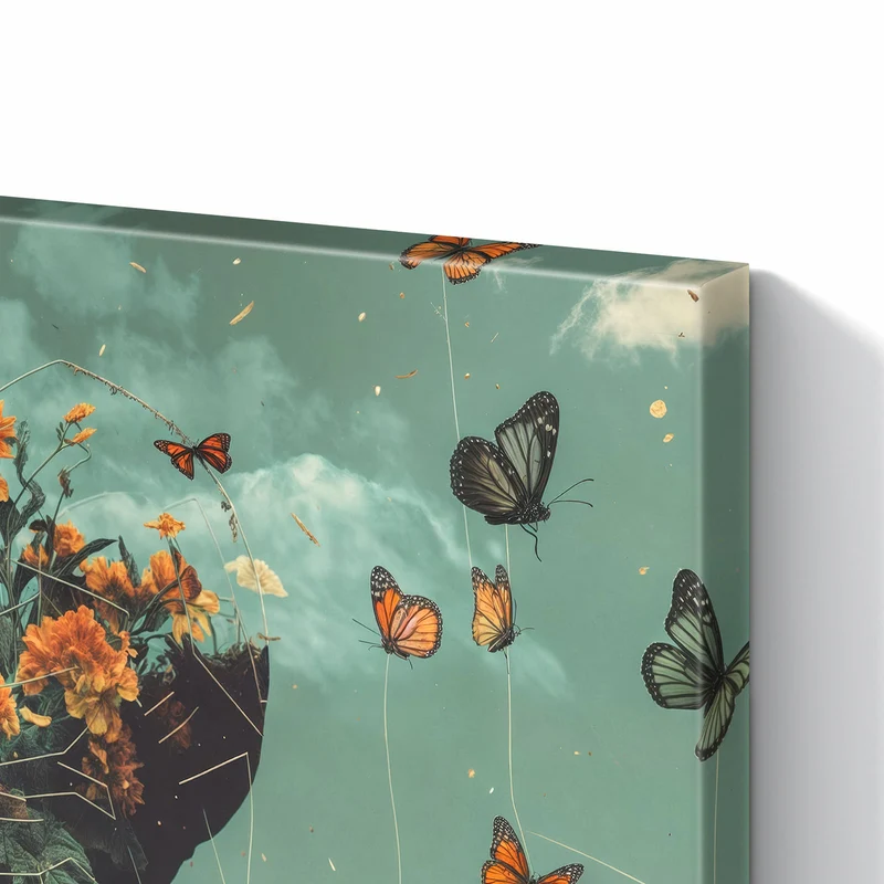 Metall Magnettafel - Kopf voller Blumen