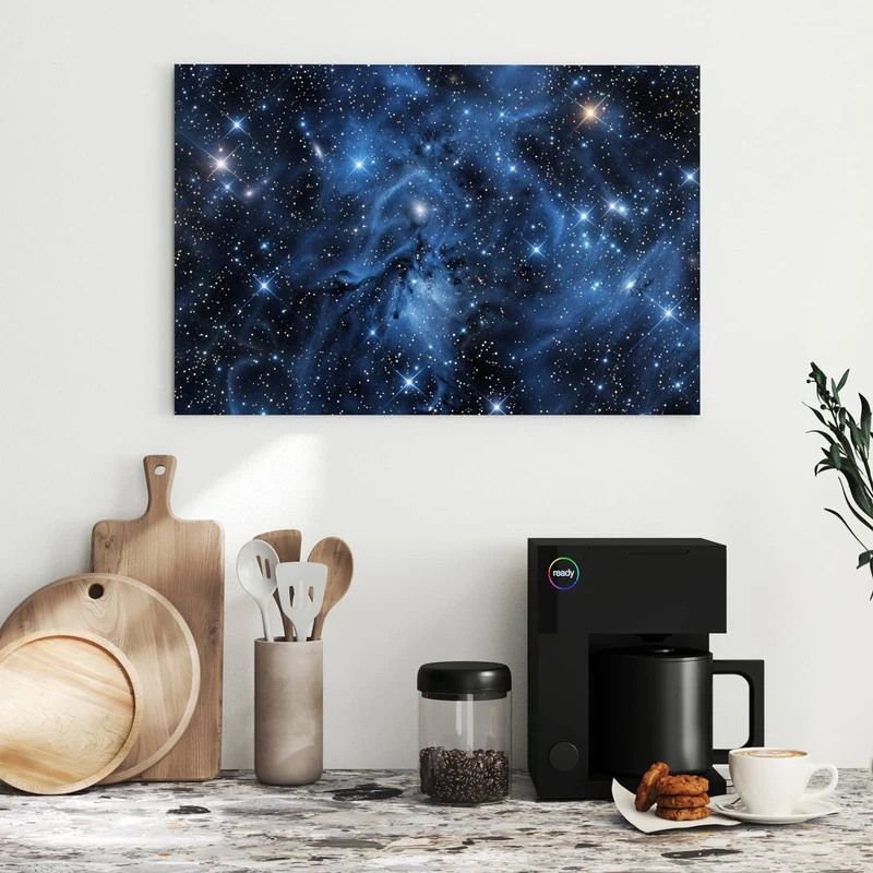 Metall Magnettafel - Blauer Sternennebel