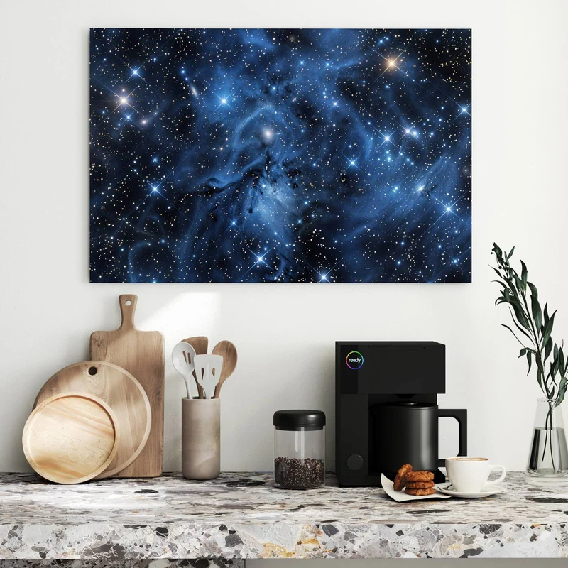Metall Magnettafel - Blauer Sternennebel
