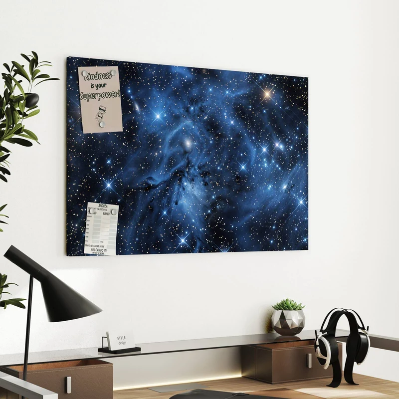 Metall Magnettafel - Blauer Sternennebel