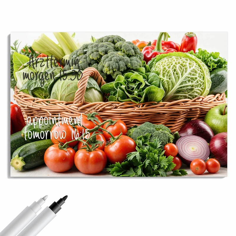 Metall Magnettafel - Voller Gemüsekorb