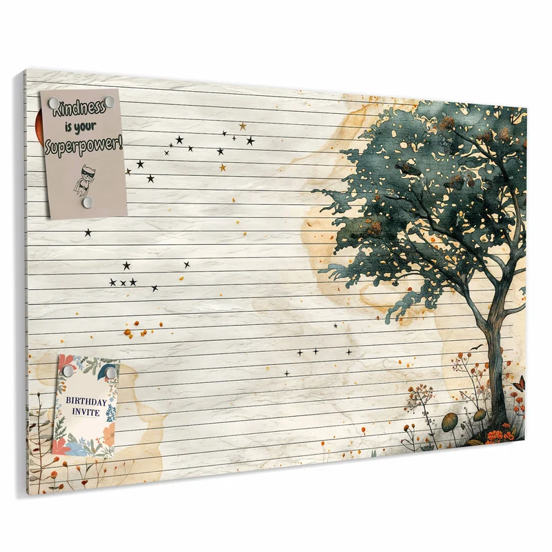 Metall Magnettafel - Baum auf Papier