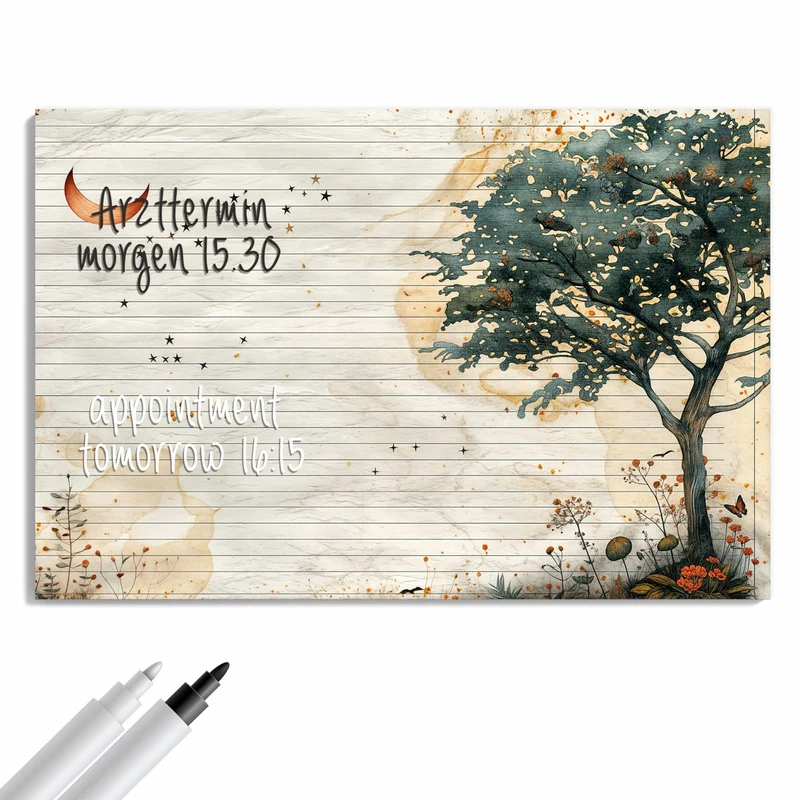 Metall Magnettafel - Baum auf Papier