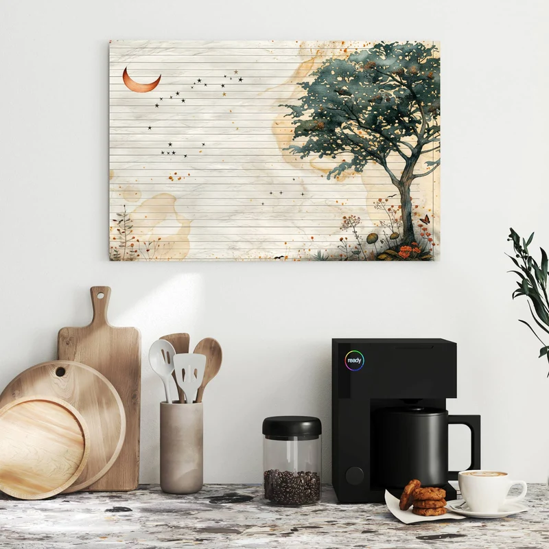 Metall Magnettafel - Baum auf Papier