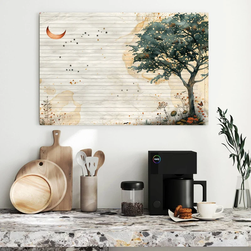 Metall Magnettafel - Baum auf Papier