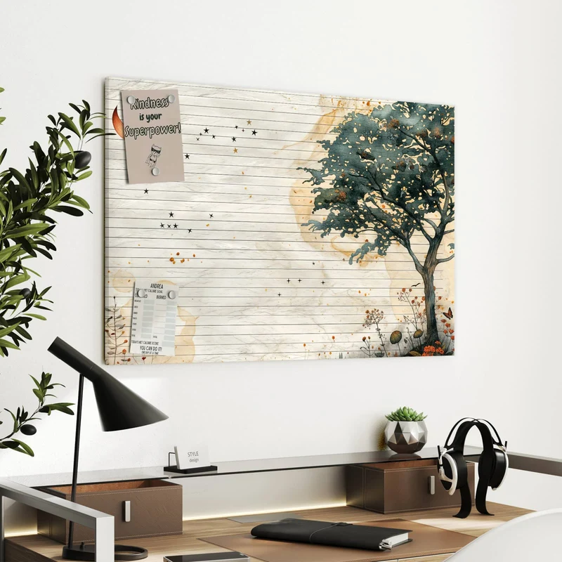 Metall Magnettafel - Baum auf Papier