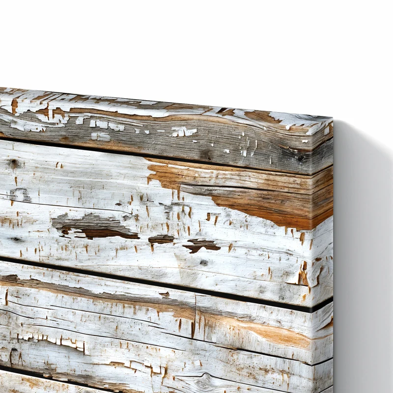 Metall Magnettafel - Weiße Holzpatina