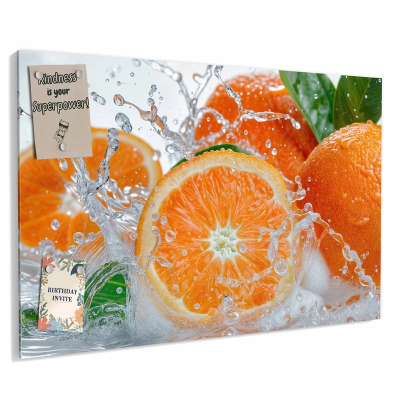 Metall Magnettafel - Orangen im Wasser