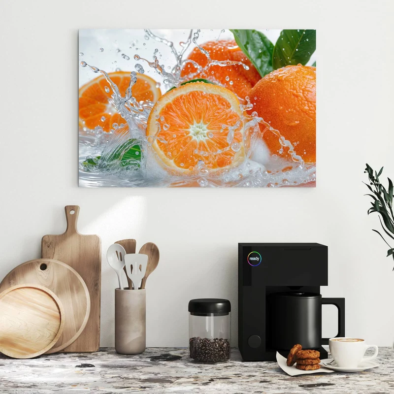 Metall Magnettafel - Orangen im Wasser