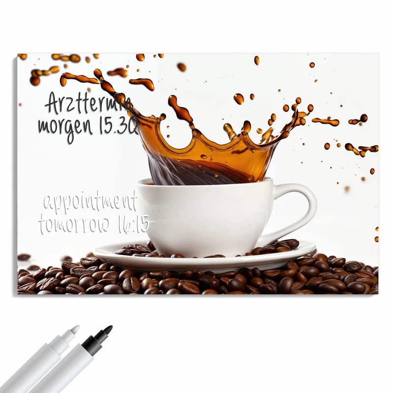 Metall Magnettafel - Kaffeespritzer