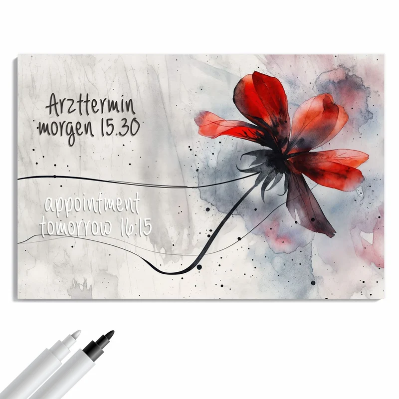 Metall Magnettafel - Abstrakte Blüte