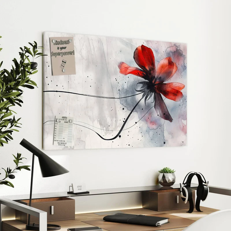 Metall Magnettafel - Abstrakte Blüte