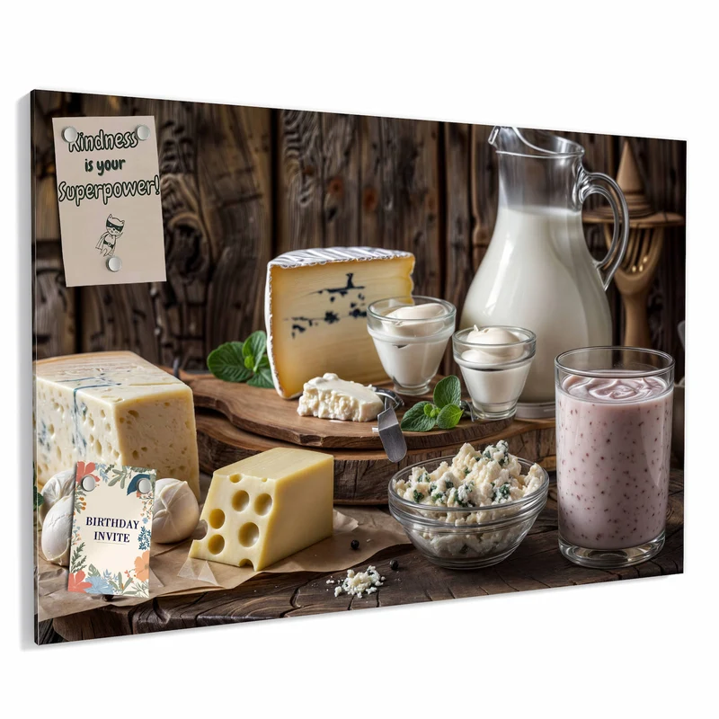 Metall Magnettafel - Käseplatte mit Milch