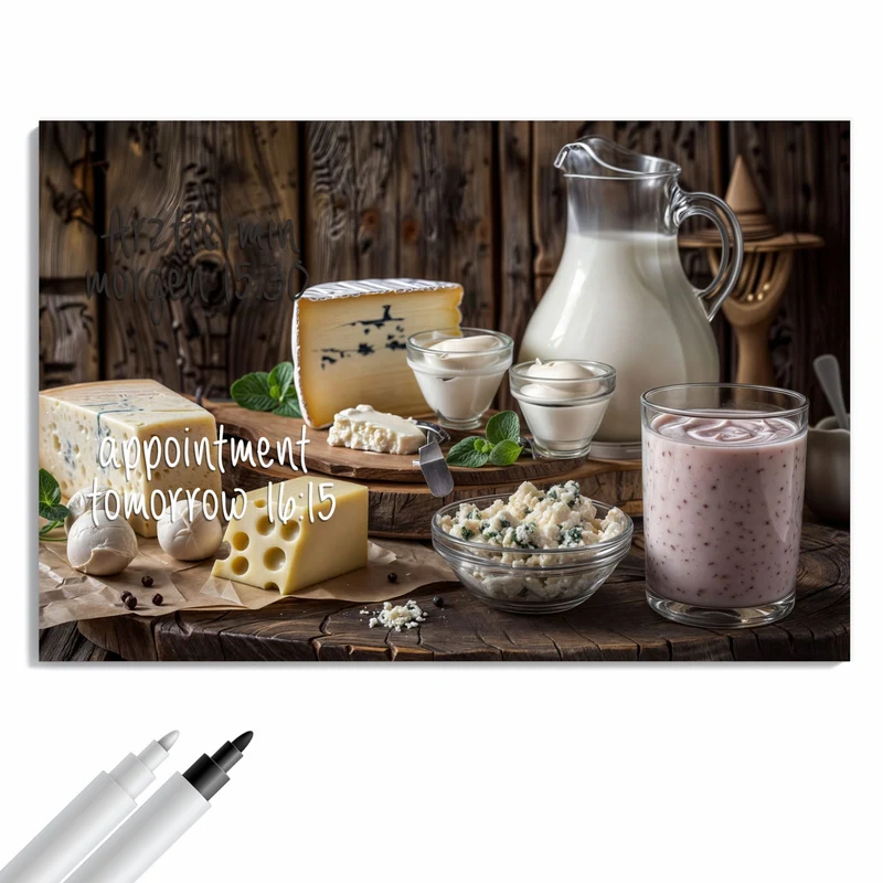 Metall Magnettafel - Käseplatte mit Milch