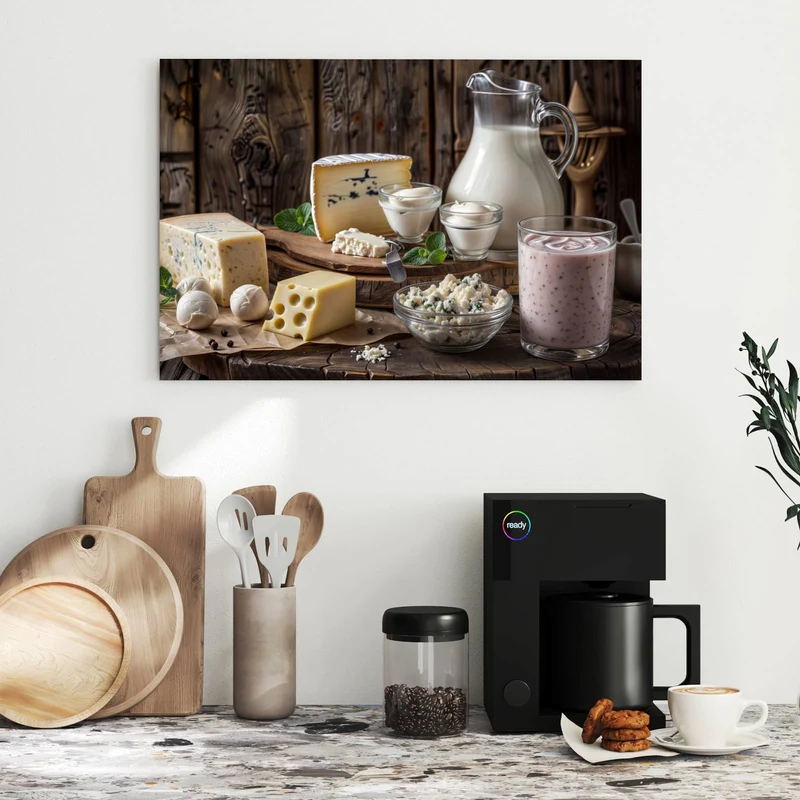 Metall Magnettafel - Käseplatte mit Milch