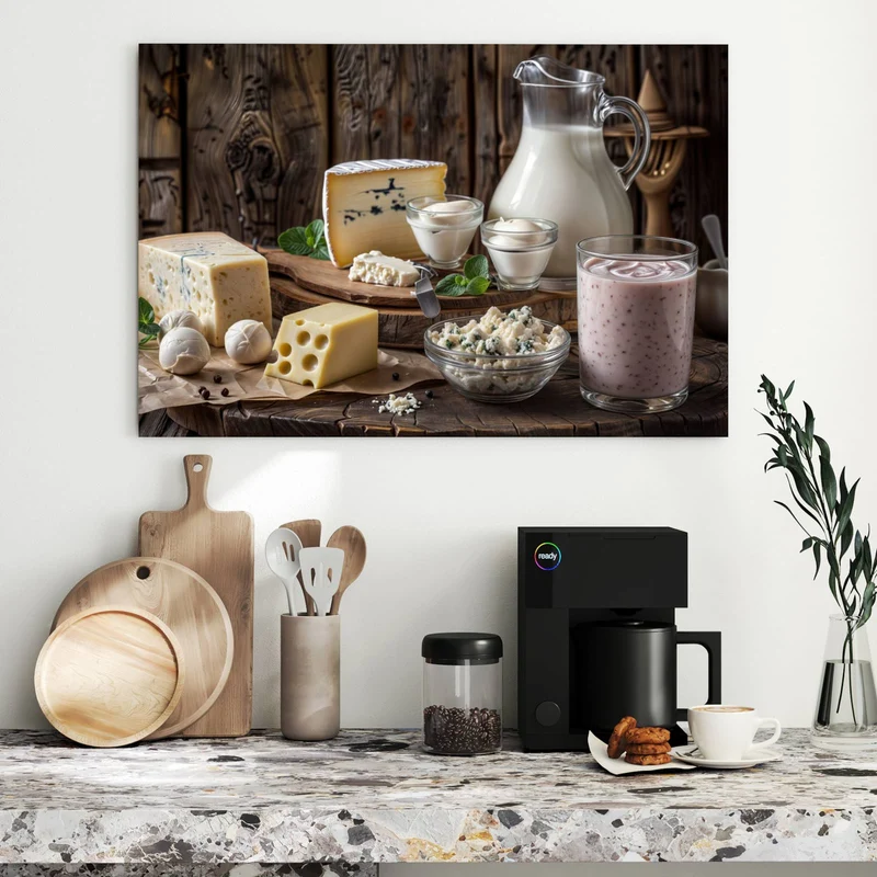 Metall Magnettafel - Käseplatte mit Milch