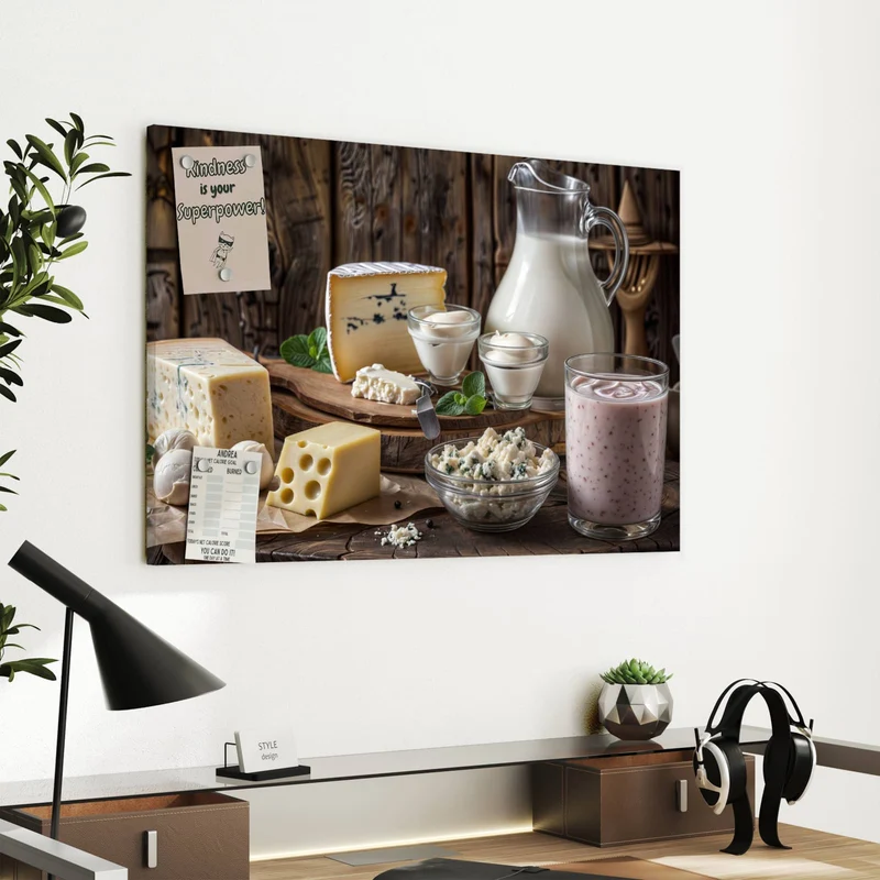 Metall Magnettafel - Käseplatte mit Milch