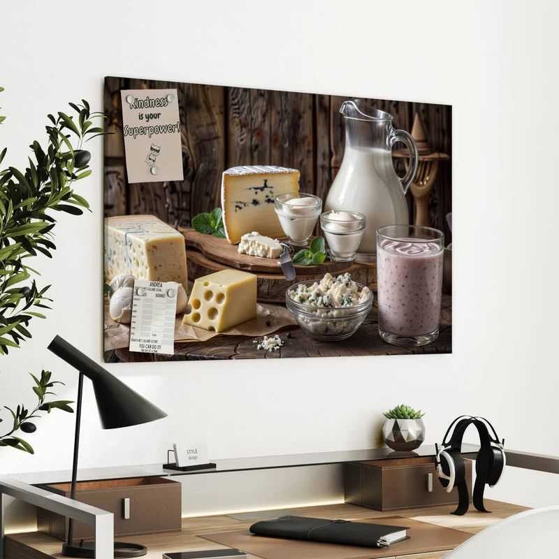 Metall Magnettafel - Käseplatte mit Milch