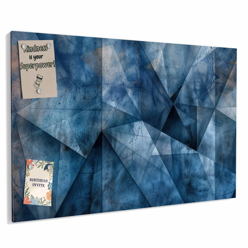 Metall Magnettafel - Blaue Facetten