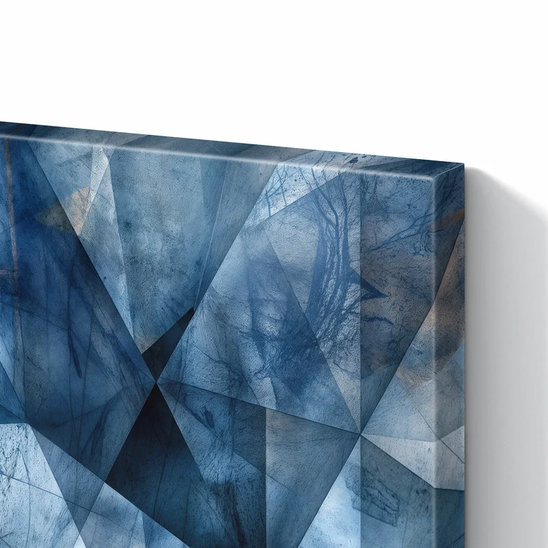 Metall Magnettafel - Blaue Facetten