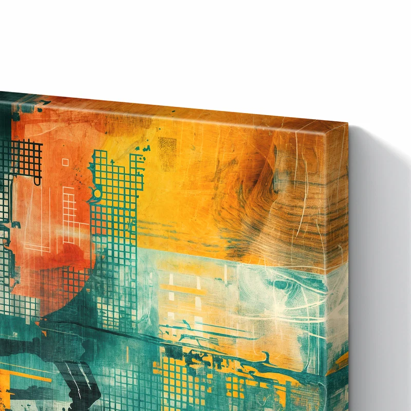 Metall Magnettafel - Retro-Kreise in Orange