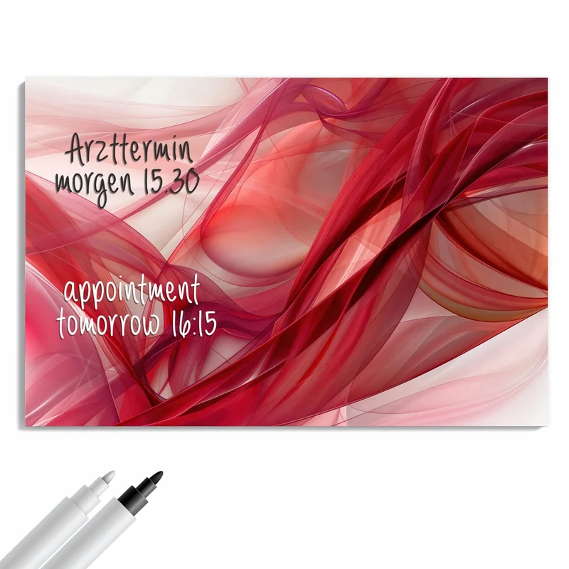 Metall Magnettafel - Rote Schleier