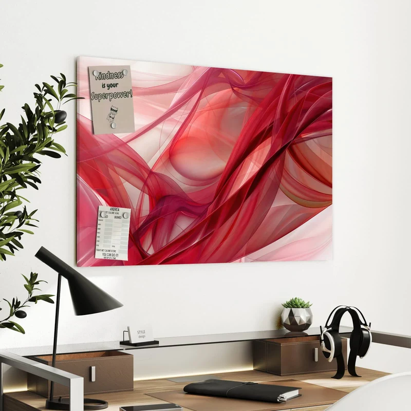 Metall Magnettafel - Rote Schleier