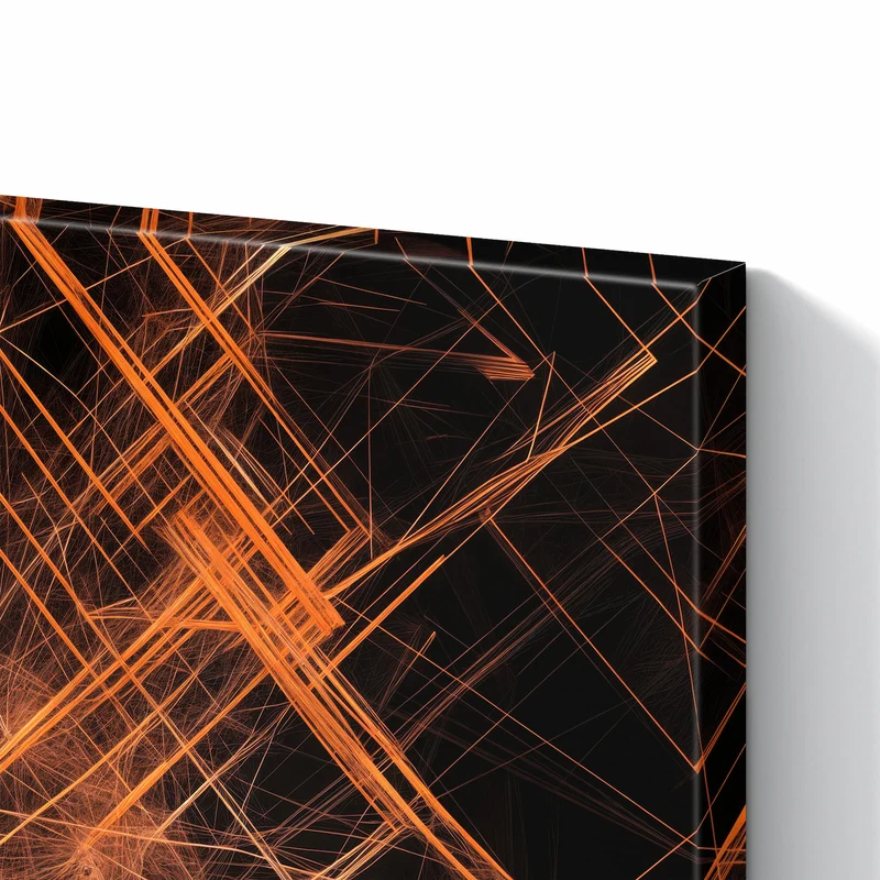 Metall Magnettafel - Orange Lichtlinien