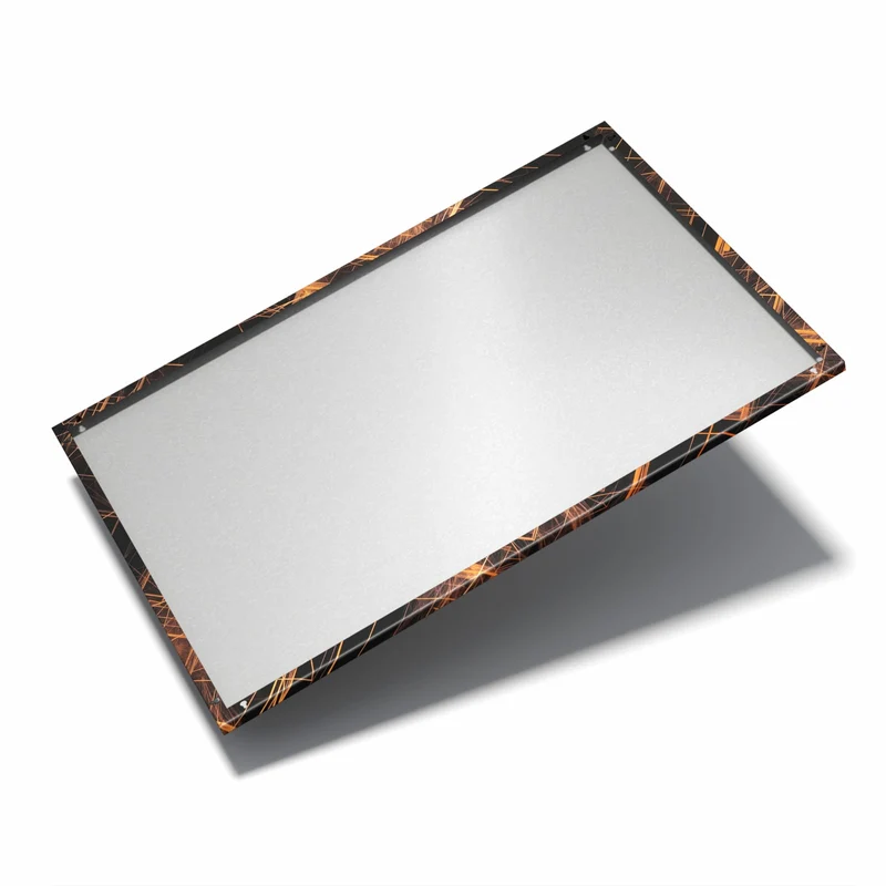 Metall Magnettafel - Orange Lichtlinien