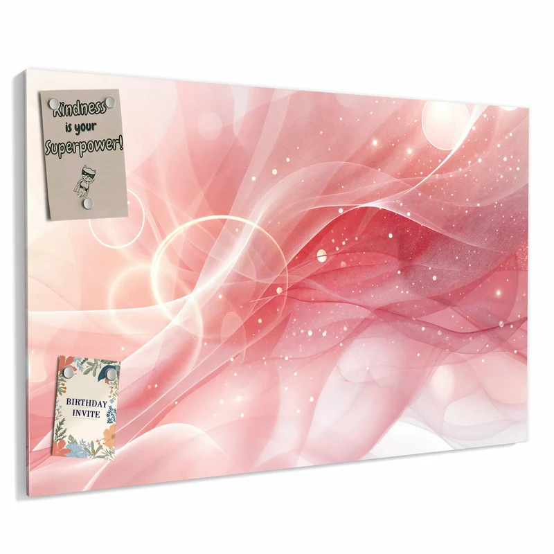 Metall Magnettafel - Rosa Seidenwellen