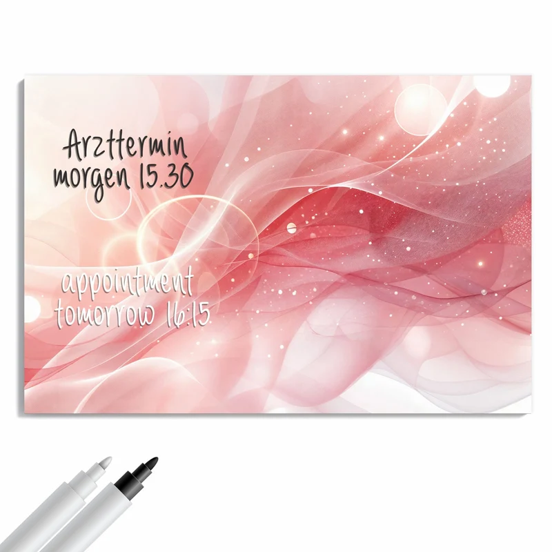 Metall Magnettafel - Rosa Seidenwellen