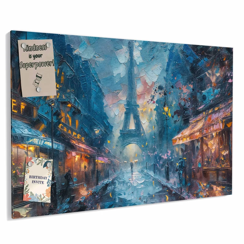 Metall Magnettafel - Pariser Nacht