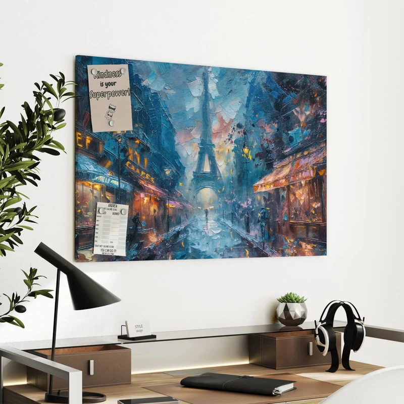 Metall Magnettafel - Pariser Nacht