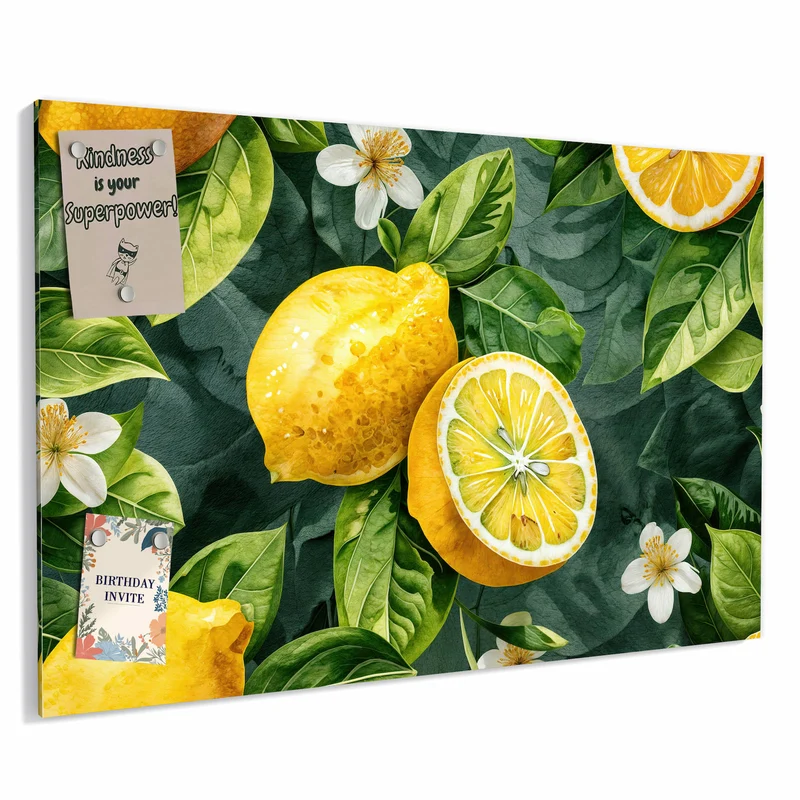 Metall Magnettafel - Zitronenmuster