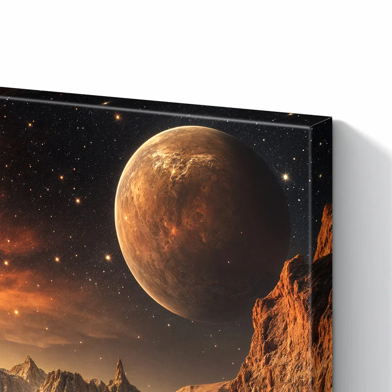 Metall Magnettafel - Planet über der Wüste