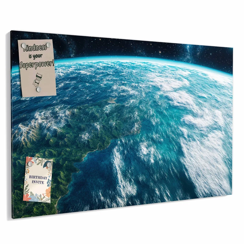 Metall Magnettafel - Ozeane aus dem Orbit