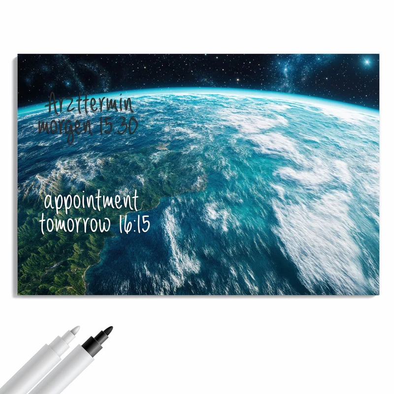 Metall Magnettafel - Ozeane aus dem Orbit