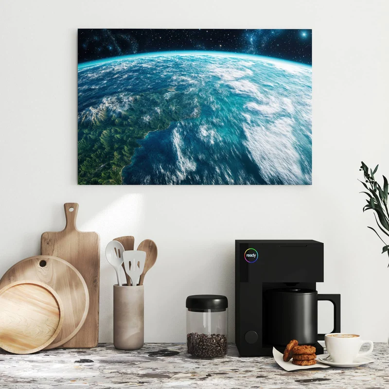 Metall Magnettafel - Ozeane aus dem Orbit