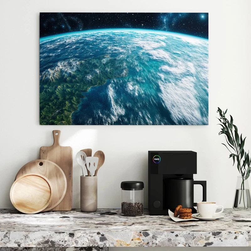 Metall Magnettafel - Ozeane aus dem Orbit