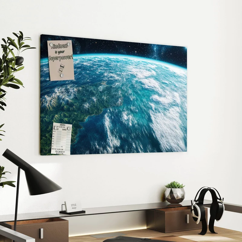 Metall Magnettafel - Ozeane aus dem Orbit
