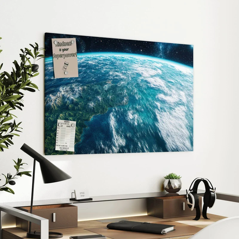 Metall Magnettafel - Ozeane aus dem Orbit