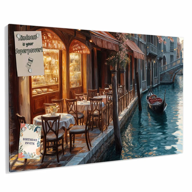 Metall Magnettafel - Kanalcafé in Venedig