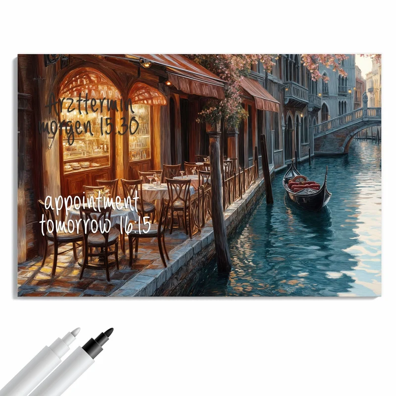 Metall Magnettafel - Kanalcafé in Venedig